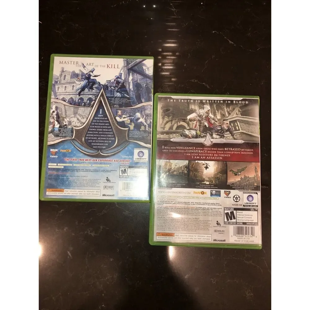 Set Of‎ 2 Assassin's Creed I & II Bundle (Microsoft Xbox 360, 2009)